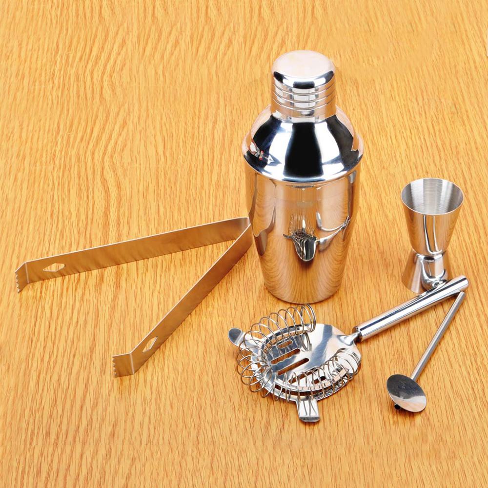 5 Stks/set Rvs Cocktail Shaker Mixer Wijn Martini Boston Shaker Cocktail Shaker Tool Kit Voor Barman Drinken Party: Default Title