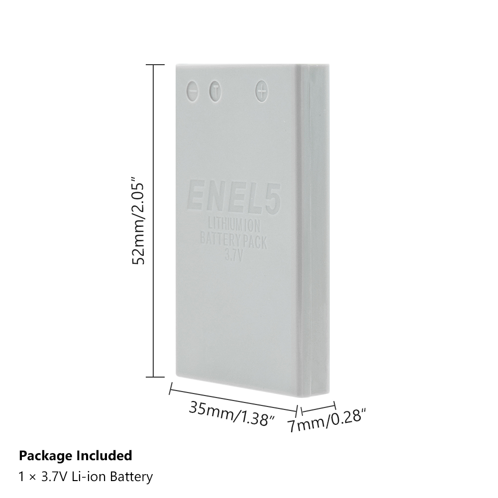 1/2 Pieces EN-EL5 ENEL5 EN EL5 3.7V 1150mAh Li-ion Camera Battery for Nikon Coolpix 3700 4200 5200 5900 7900 P3 P4 P500 P510