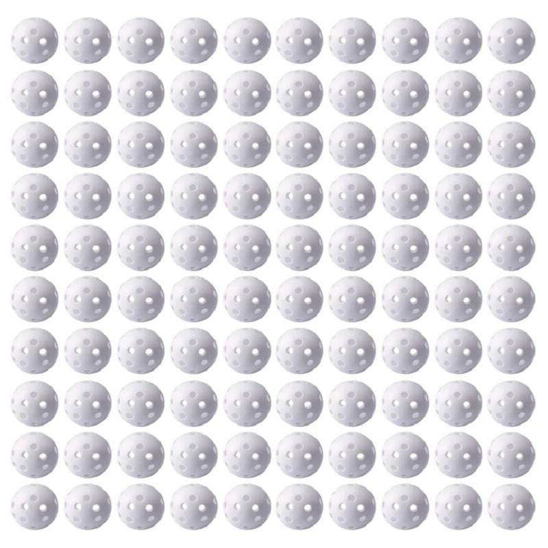 100 st 42mm övningsgolfbollar av plast för golfträning, driving range, svingträning, inomhussimulatorer, utomhus: Vit