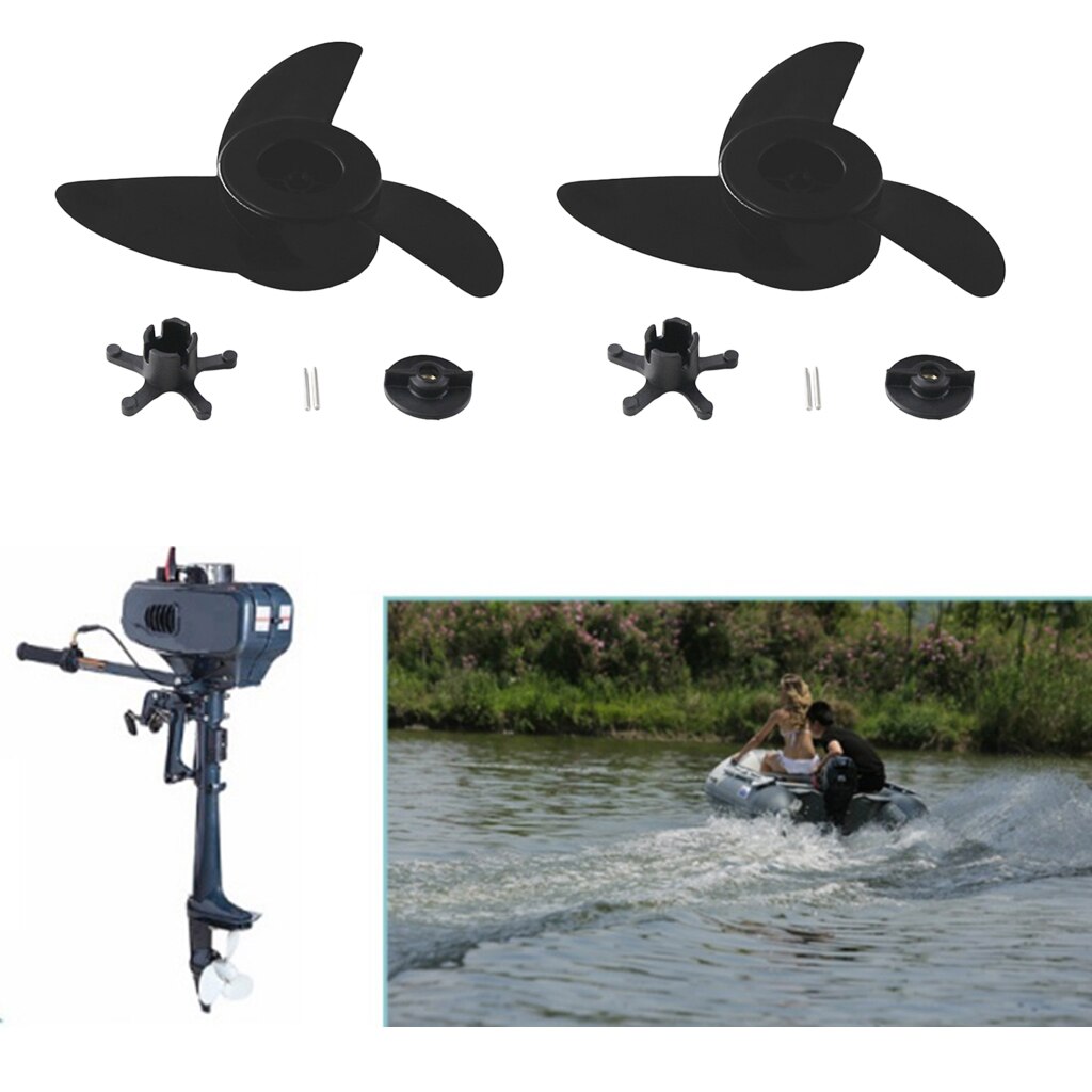 2 Stuks Power Prop Kit 3-Bladen (1 Cm Binnenste Gat Diameter) elektrische Trolling Motor Buitenboordmotor/Propeller Kit Voor ET44L ET54L D65L
