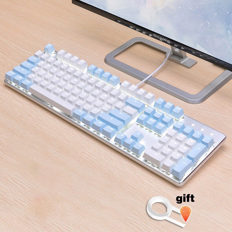 PBT w języku angielskim Languag108 Keyscaps klucze różnorodność kolorów wyborów dla Cherry klawiatura mechaniczna mx nakładka na klucz przełączniki: ABS Blue white