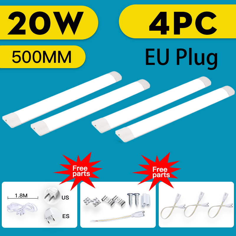 Tubo de luz Led de 85-265V, lámpara de barra Led debajo de los gabinetes, lámparas de pared de techo de tubo, accesorio de iluminación interior para el hogar para cocina y dormitorio