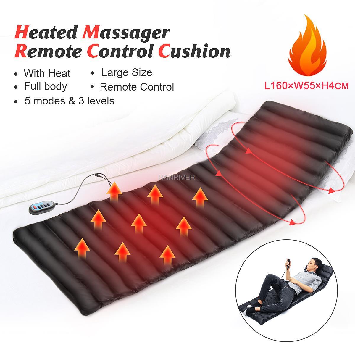 Elektrische Vibrator Massage matt Matratze Volle Körper Zurück Erhitzt Nacken Massagegerät Fernbedienung Kissen Sofa Bett Taille Kissen matt