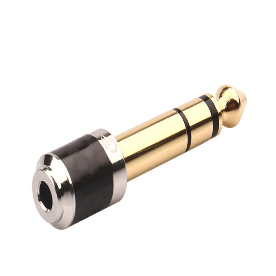 6.35mm Jack 3 Pole Carbon Fiber Speaker DIY Stereo 3.5mm Headset Adapter Hifi Hoofdtelefoon Plug 6.5mm Mannelijke naar 3.5mm Vrouwelijke Jack