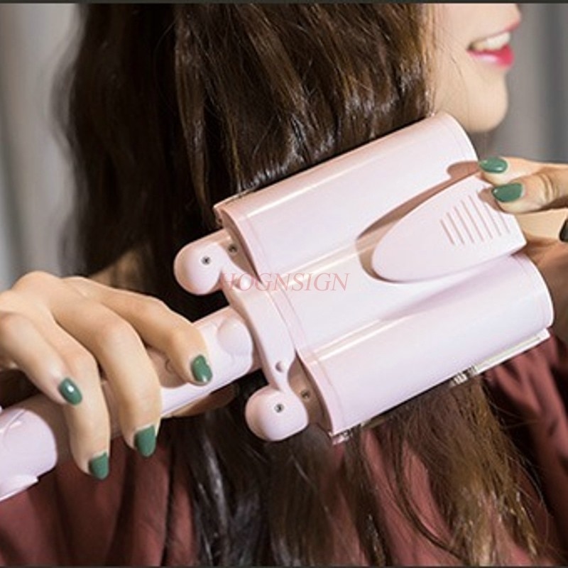 Head Curling Rod Water Ripple Electric Curling Rod Curler Three Stick Wave Big Volume Artifact Corn Perm Splint