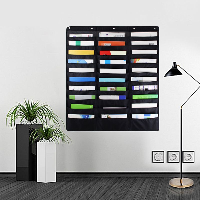 30 Pocket Storage Pocket Chart Hanging Wall File Organize Your Assignments Files Scrapbook Papers