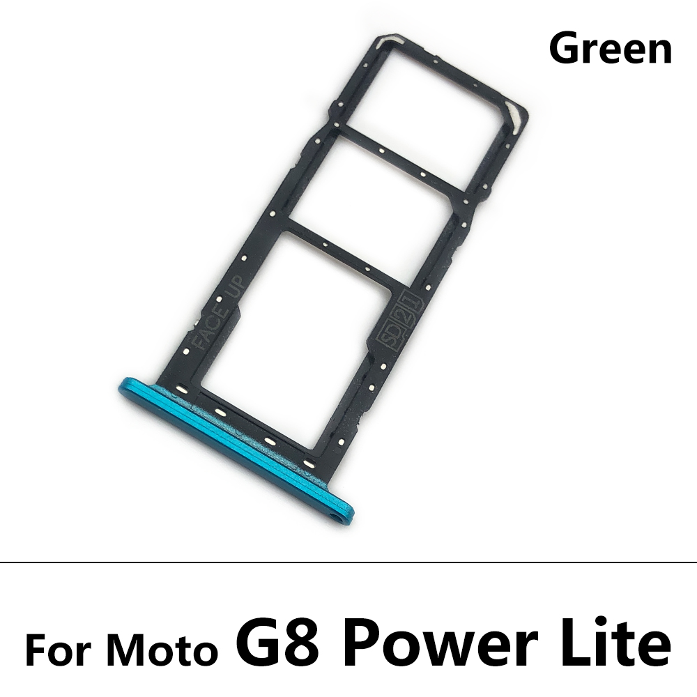 10 Stks/partij, sim Card Tray Slot Houder Adapter Accessoires Voor Moto G8 Power Lite / G Snelle/G Power G100 G60s: G8 Power Lite Green