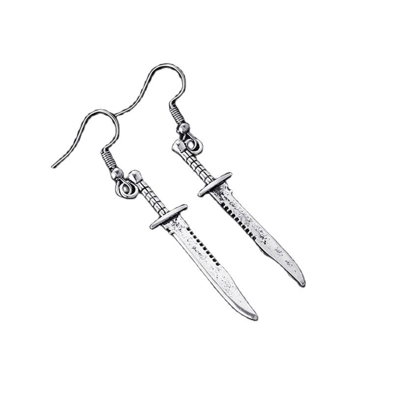 Pendientes colgantes de tijera grande para mujer, Vintage gótico Y2k, estética, accesorios de joyería largos,: Verde oscuro
