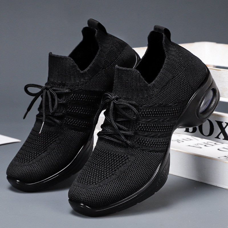 Scarpe da ballo da donna Scarpe da ginnastica da ballo alla moda con suola spessa Scarpe da passeggio leggere e alla moda Scarpe basse da donna con rialzo di altezza
