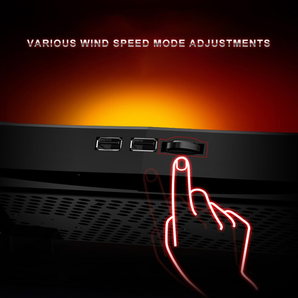 Laptop Air-cooled Three Fans LED Lighting Adjustable Angle USB Laptop Cooler Fan Cooling Stand Bracket Base