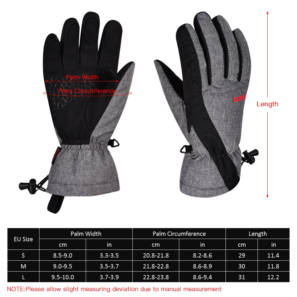 Guantes de nieve para esquí de invierno para hombre y mujer, resistentes al agua, con pantalla táctil, cálidos, para snowboard, esquí, ciclismo, senderismo