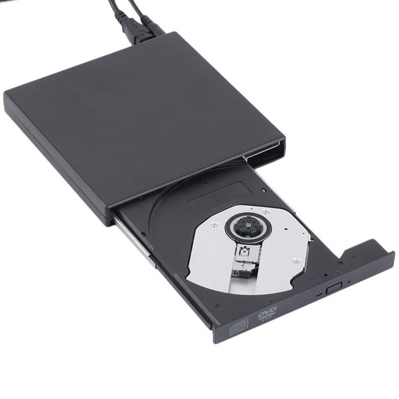 Black Ultra Slim USB External CD-ROM Drive x24 and DVD ROM Drive x8