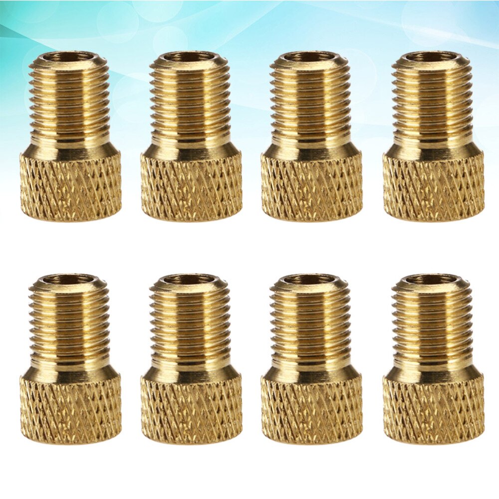 8Pcs Bike Koperen Air Compressor Valve Converter Fiets Franse Presta Aan Schrader Valve Adapters Buis Pomp Reparatie Tools Voor mtb