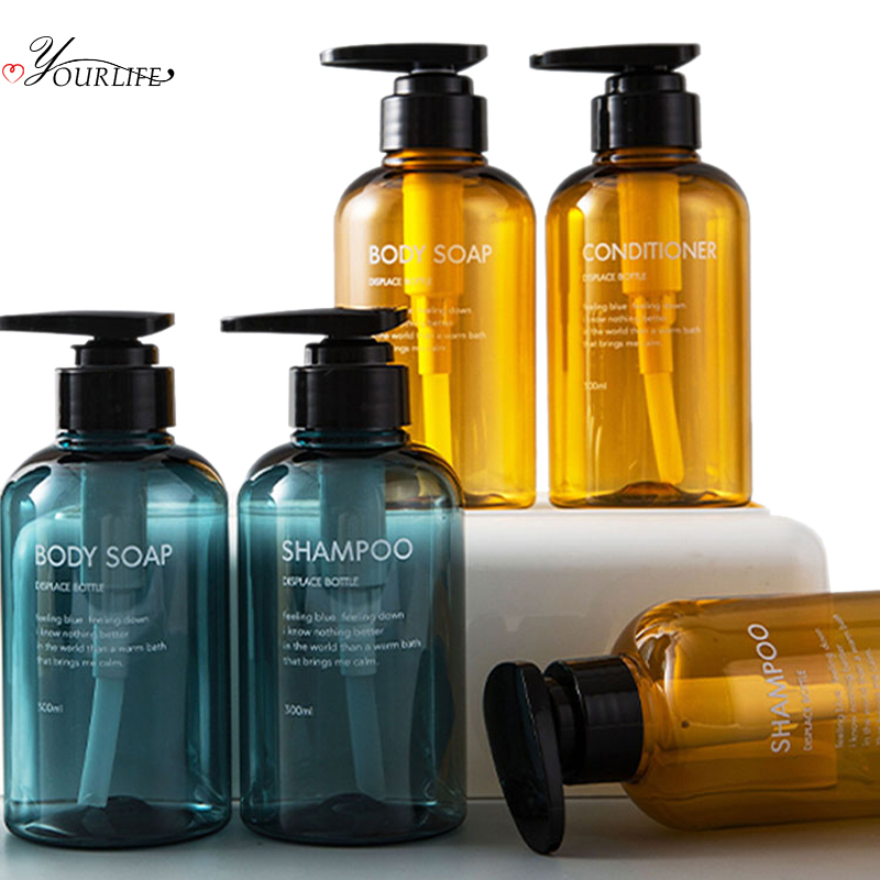 Oyourlife 3 stk / sæt 500ml sæbedispenser i nordisk stil badeværelse shampoo shower gel dispenser pumpe håndrensningsflaske