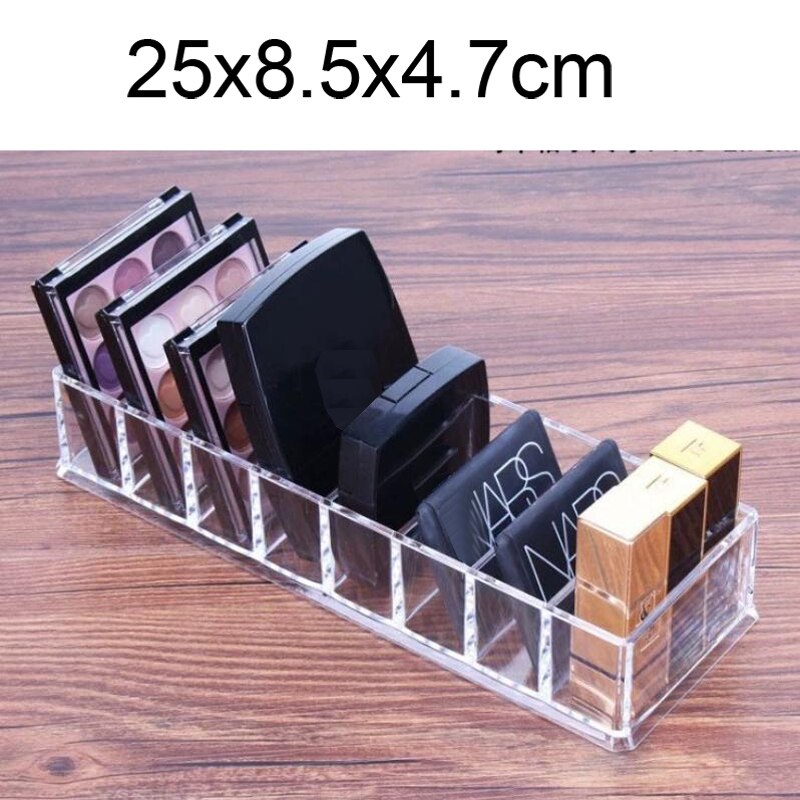 Soporte de almacenamiento de maquillaje acrílico de múltiples rejillas organizador de maquillaje caja de almacenamiento taladro polaco lápiz labial uña caja para cosméticos y joyería titular