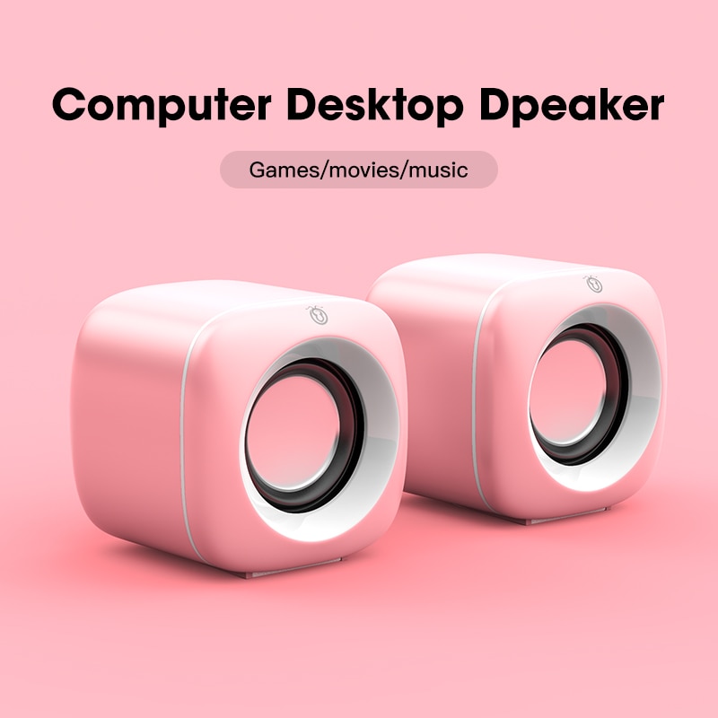 Usb Bedrade Computer Speakers Roze Laptop Speaker Subwoofer Diepe Bass Sound Box Music Player Luidspreker Haut-Parleurs Leuke Column