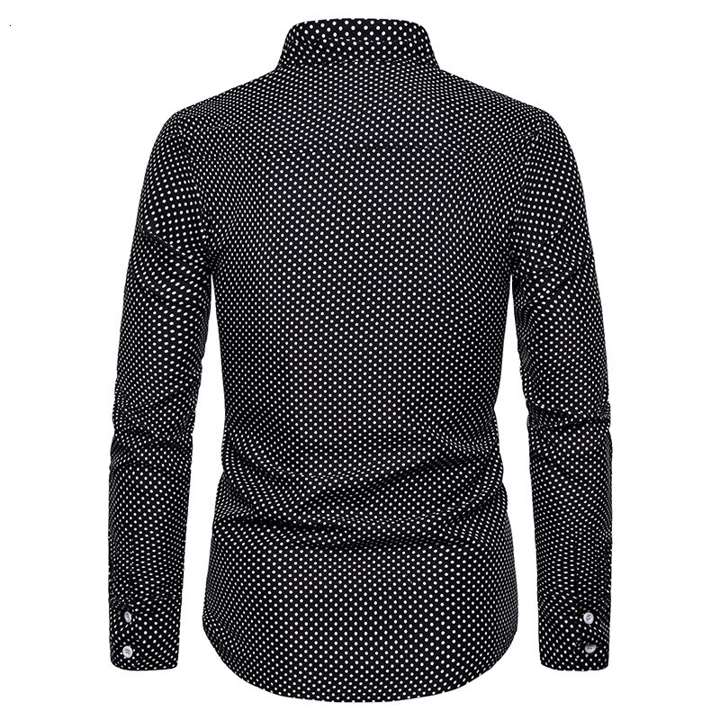 Herfst Mannen Slim Fit Stip Shirt Mannelijke Lange Mouwen Gedrukt Casual Zaken Shirt Tops S-2XL