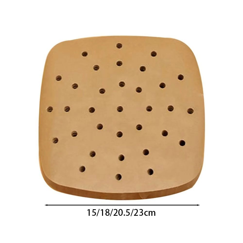 100 Stuks Houtpulp Papers Lucht Friteuse Papier Vierkante Ronde Non-stick Olie-absorberende Stoomboot Liners Bakken Gebruiksvoorwerpen keuken Bakvormen