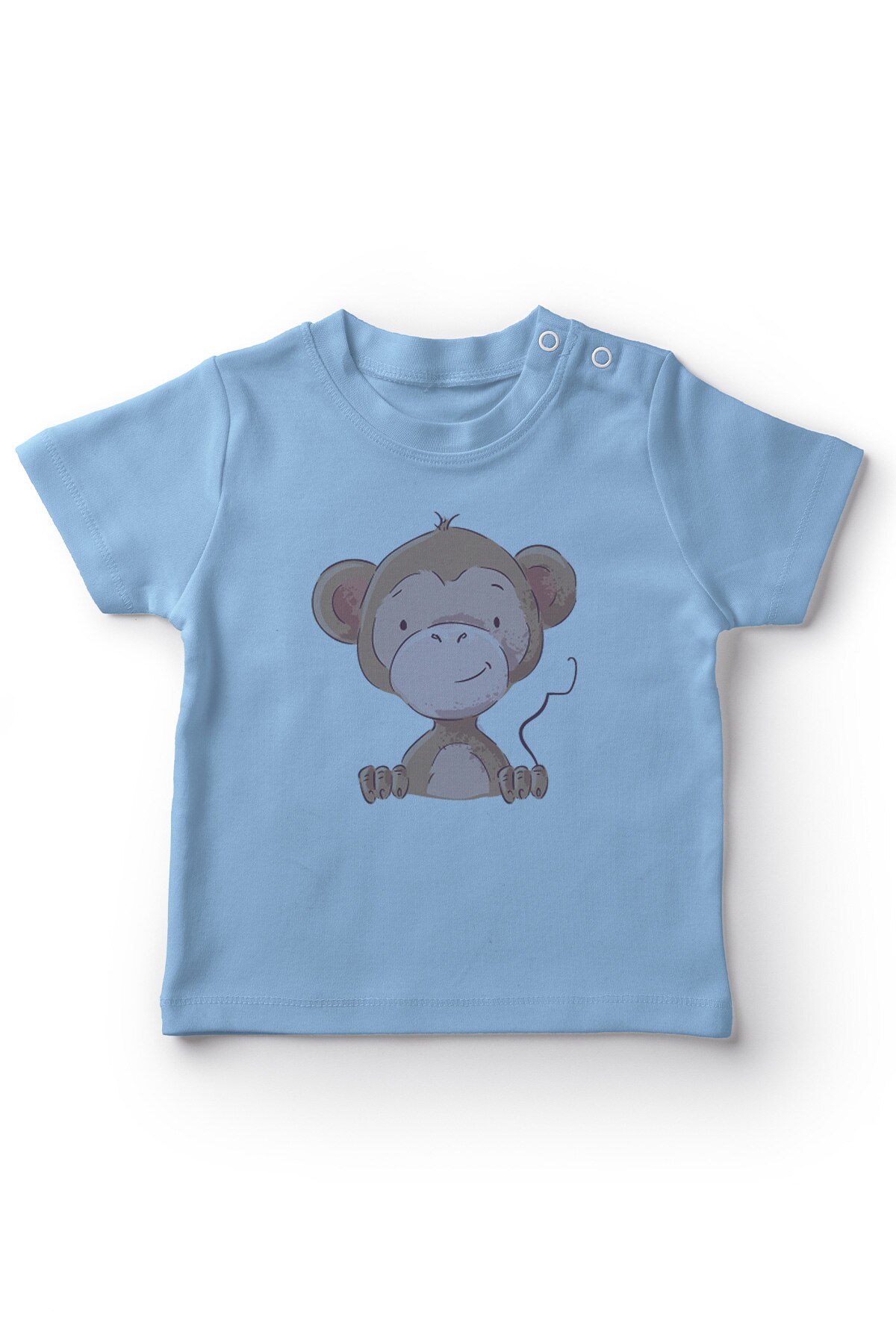 Angemiel Baby Lachende Aap Baby Boy T-shirt Blauw