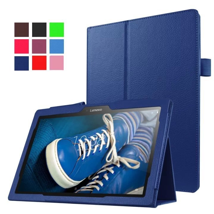 Funda para Lenovo Tab E10 TB-X104F 10,1 pulgadas Funda protectora para Funda Lenovo Tab E10 10,1 "Tablet Flip soporte + pluma: Dark Blue