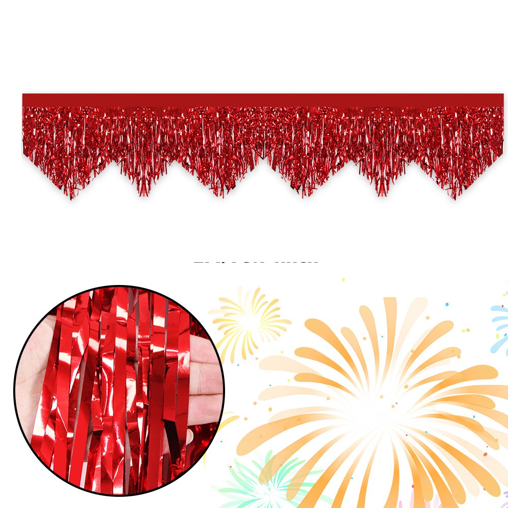 3 uds 50x200cm cortina de seda de lluvia ondulada PET cortina de lluvia decorativa con purpurina exquisita cortinas de fondo para decoración del hogar: Verde menta