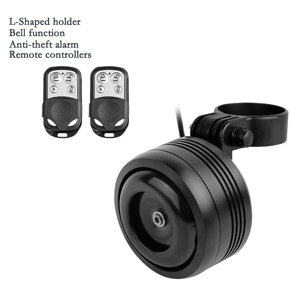 Claxon electrónico inalámbrico para bicicleta, bocina eléctrica de 125DB con carga USB y Control remoto, alarma antirrobo para moto y ciclismo: YL202623-BK1-03
