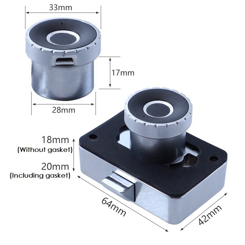2 In 1 Vingerafdruk Slot Elektronische Kast Deursloten Smart Biometrische Archiefkast Lock Kit Vervanging Voor Home Office