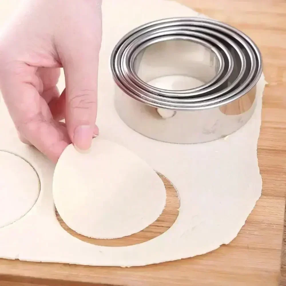 Edelstahl Runde Kuchen Ringe Keks bilden DIY Knödel Haut Schneiden Werkzeug Fondant Presse Geformt Dekorieren Küche Backen Werkzeug
