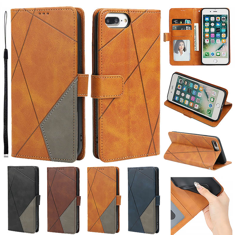 Étui portefeuille de luxe pour iPhone 6 6S, étui à rabat en cuir pour iPhone X XR XS Max 8 7 6 6S Plus SE 2022