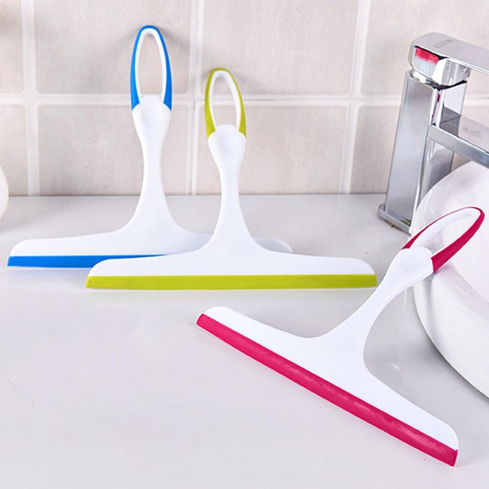 Glass Window Wiper Soap Cleaner Soft Silicone Blade Home Shower Bathroom Mirror Scraper Car Windshield Wiper blue