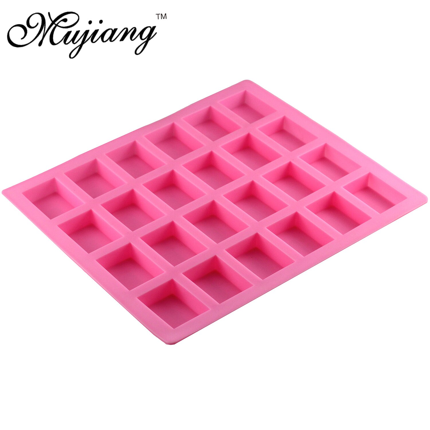 Moules à gâteaux carrés rectangulaires à 24 cavités en silicone mujiang, moules à savon faits à la main, bac à glaçons, moules à gâteaux à la gelée, moules à bonbons et à chocolat