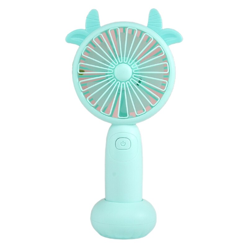 Cute Round Shape Portable Fan Small Antlers Horn Decorative Handheld Air Cooler L69D: 1