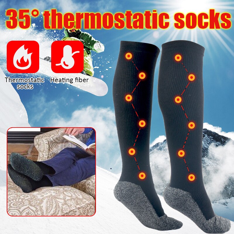 1 paar Männer Frauen Socken Winter Warm Thermische Socken Fasern Sport Snowboard Radfahren Fußball Ski Socken Heizung Bein Wärmer Socke