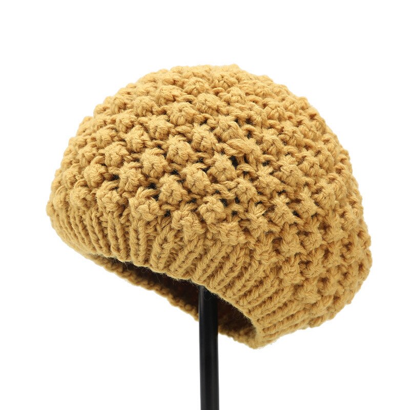 Hat #39 håndlavet ananas mønster baret retro græskar hat efterår og vinter vild varm maler hat