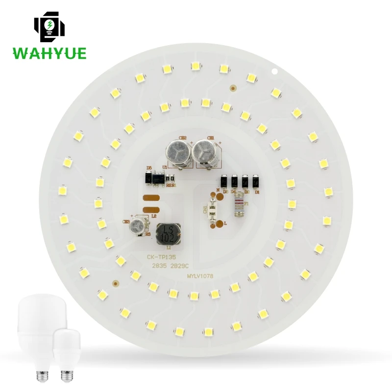 LED Round Chip 55W 45W 38W 28W 18W 14W 10W 5W for Light Bulb 2835SMD DOB Light Beads AC 220V No Flicker Bulb Chips Lighting Lamp