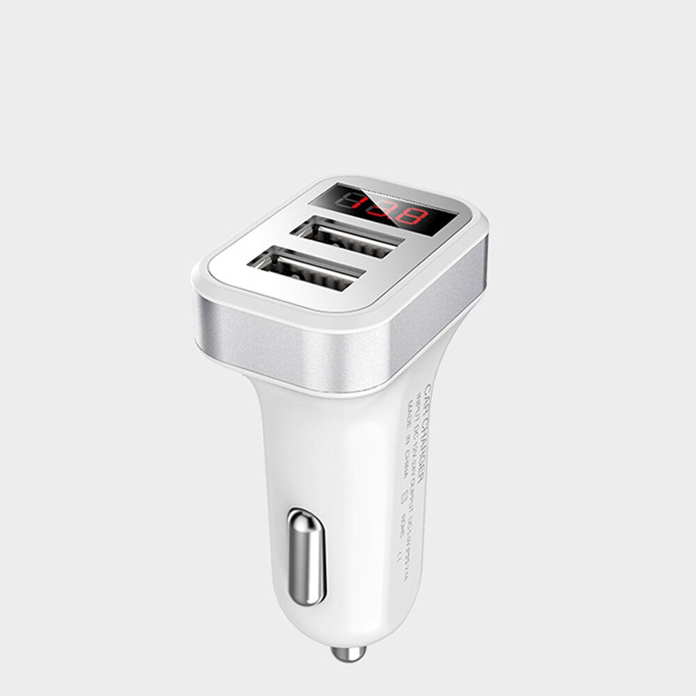 Car Battery Charger Unit Mini Car Starter 2 USB Output Car Charger 5V 2.1A Fast Charging For Iphone Samsung Huawei: Silver