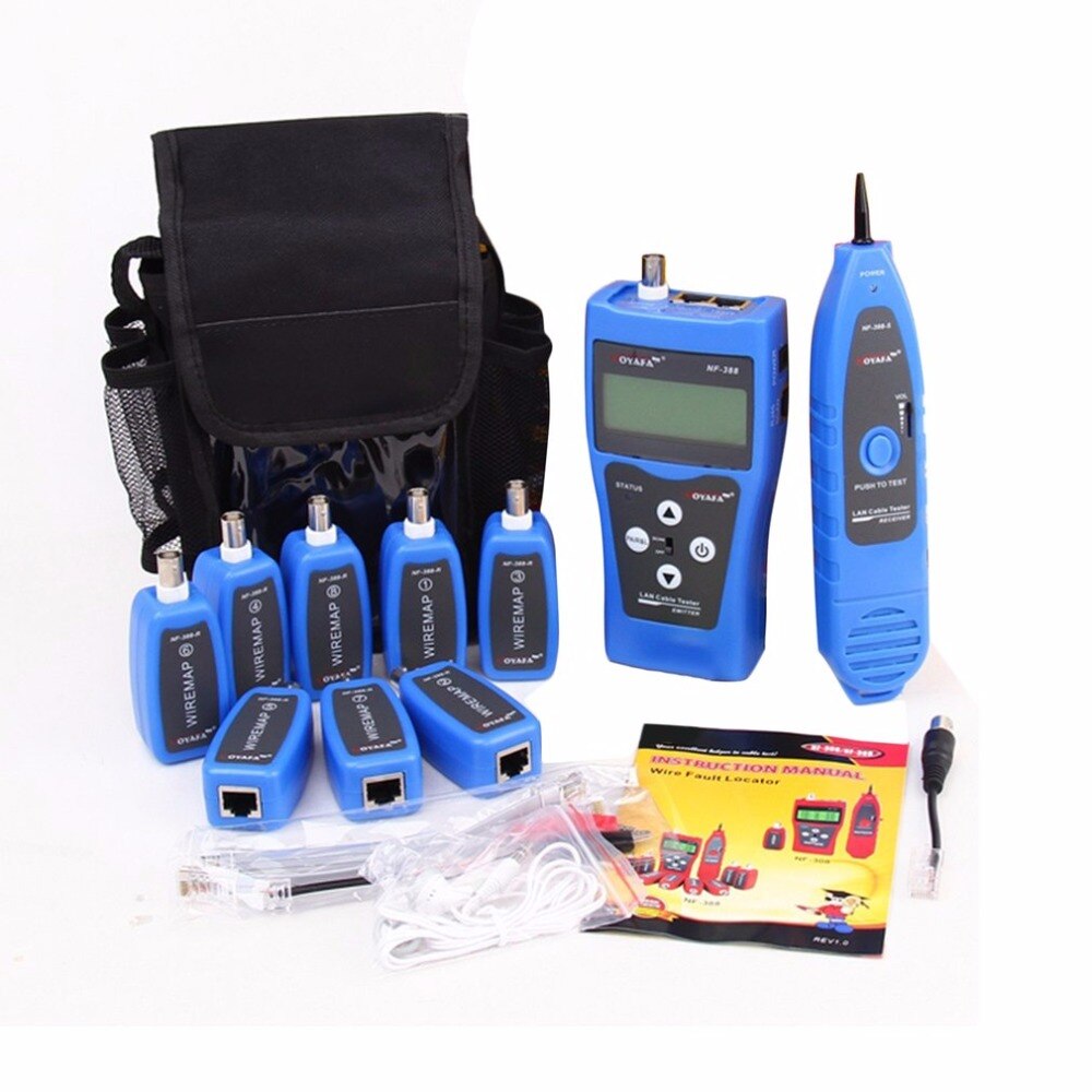 YOUYSI Professionelle Kabel Tester & draht Tracker NF-388 mit 8 fernbedienungen LCD Multi Netzwerk kabel Tester