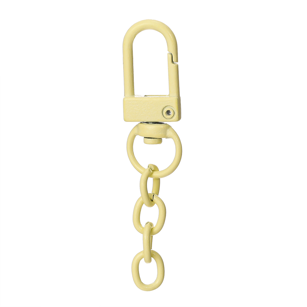 10pcs/lot Keyring Lobster Clasp Spring Buckle With Chains Colored Keychains For DIY Jewelry Making Key Ring Hooks Bags Buckle: Pink