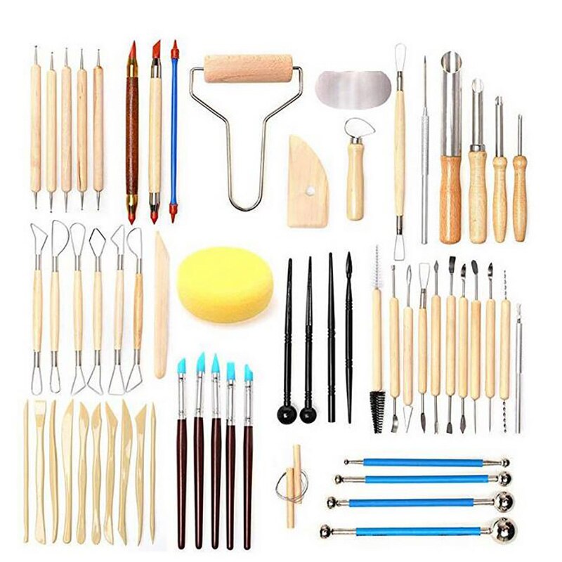 Polymer Clay Tools Modeling Clay Sculpting Tools Dotting Pen Silicone Tips Ball Stylus Pottery Ceramic Clay Indentation Tools: Set of 61