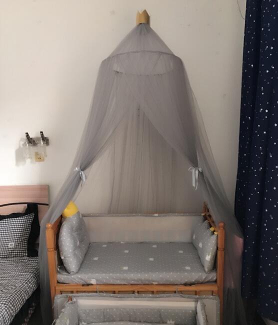 7 Kleuren Opknoping Kids Baby Beddengoed Dome Bed Canopy Katoen Klamboe Bedcover Gordijn Voor Baby Kids Lezen Spelen Thuis decor: Grijs