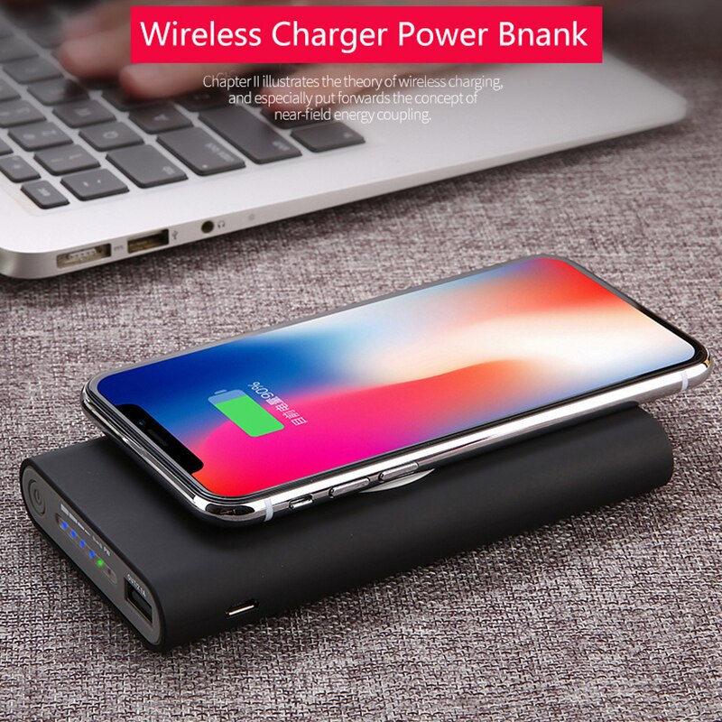 Cargador portátil Ultra delgado, inalámbrico, 20000mAh 2.1A, carga rápida, Banco de energía para Samsung iPhone Huawei Xiaomi PoverBank