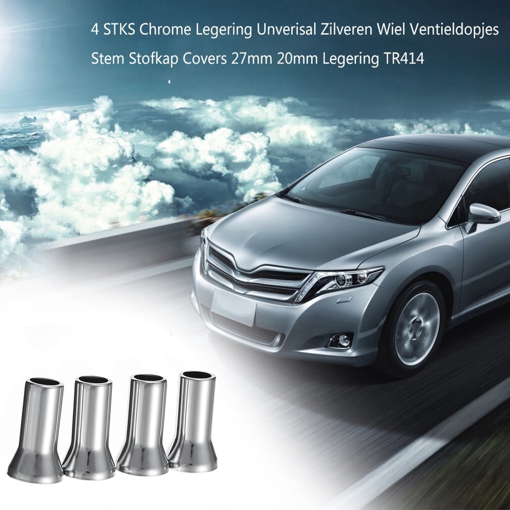 4PCS/Lot Chrome Alloy Plastic Caps Universal Silver Wheel Tyre Valve Caps Stem Dust Cover Airtight Cover