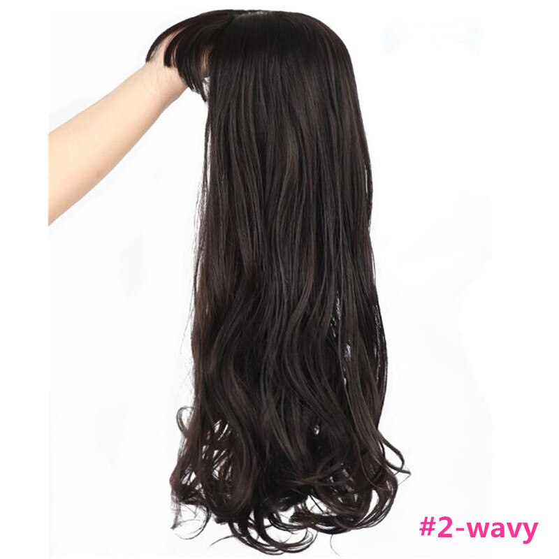 Hywamply 60CM Long Magic Clip on Hair Topper Add Volume Synthetic Hairpiece Closure for Covering White Hair Slightly Hair Loss: 1B/30HL