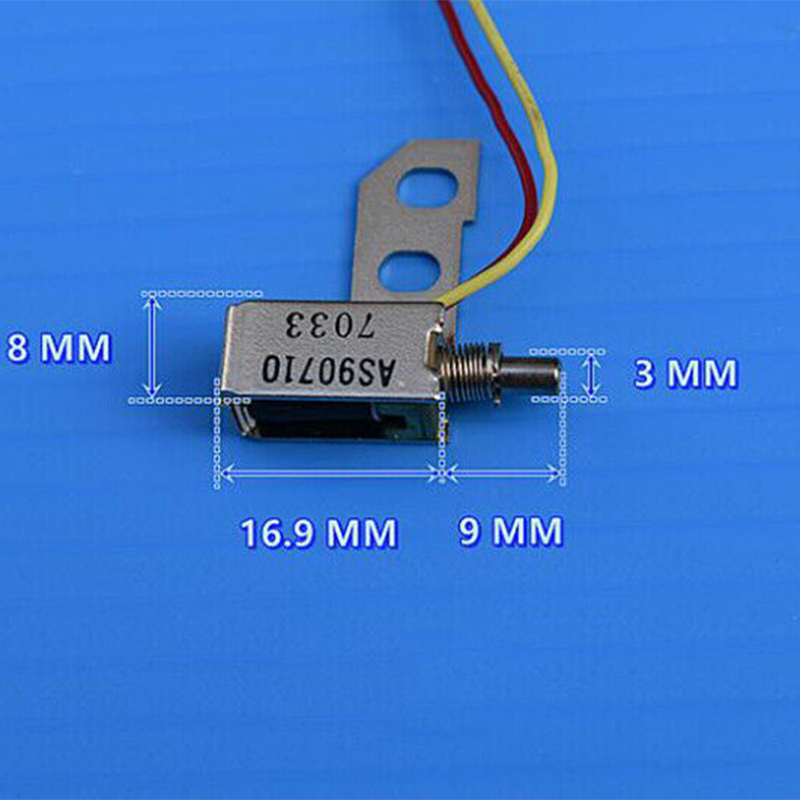Tiny Mini DC5V 6V Suction Solenoid Electric Magnet Self-holding Plunger Electromagnet Mounting hole with bracket