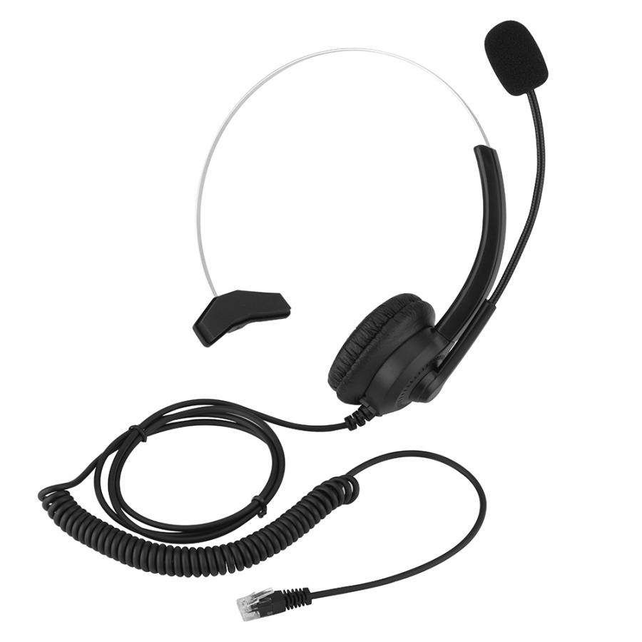 Noise Cancelling Call Center Headset Comfortable Wearing Lossless Sound Telephone Headset 2.5mm Call Center Headset: Crystal Plug