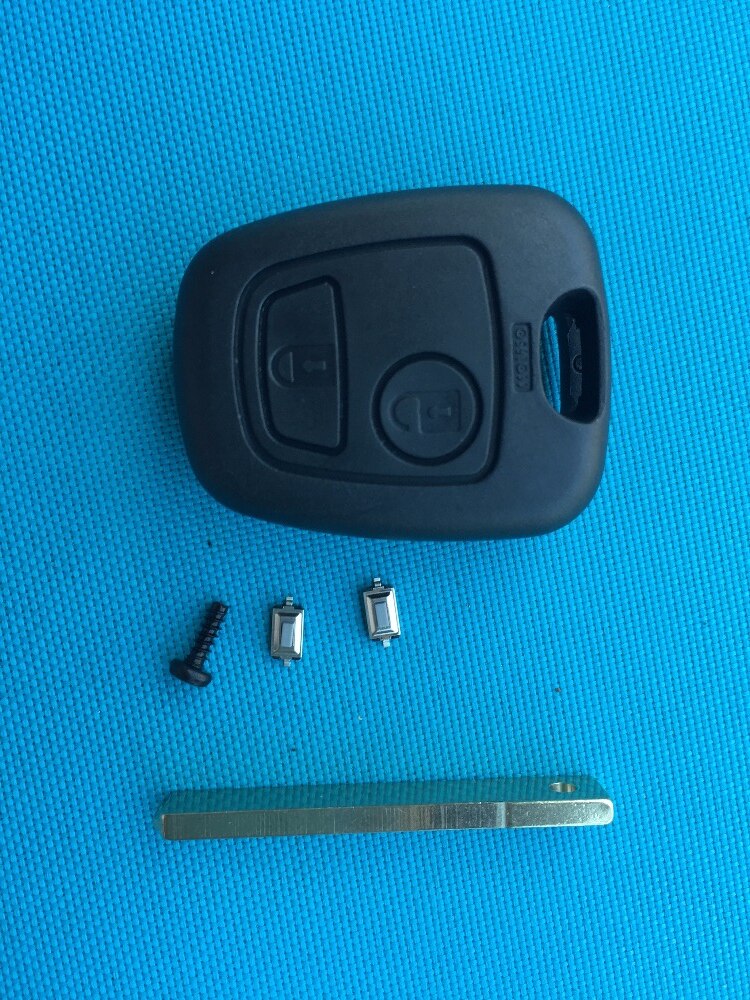 1pc udskiftningsetui til citroen  c1 c2 c3 c5 2 knapper fjernbetjening nøglering skal mikrokontakter uskårne  va2 blade uden logo autodel