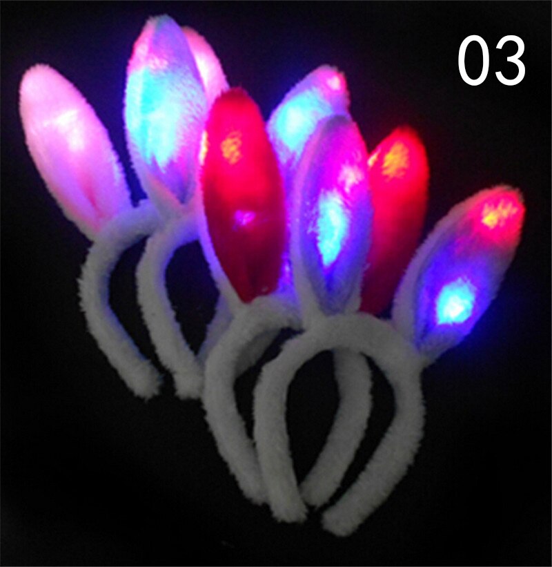 funny kawaii Flashing Dot Bow-knot Headband LED Glowing Head Hoop light-up toys Girls adults Headdress Party toys