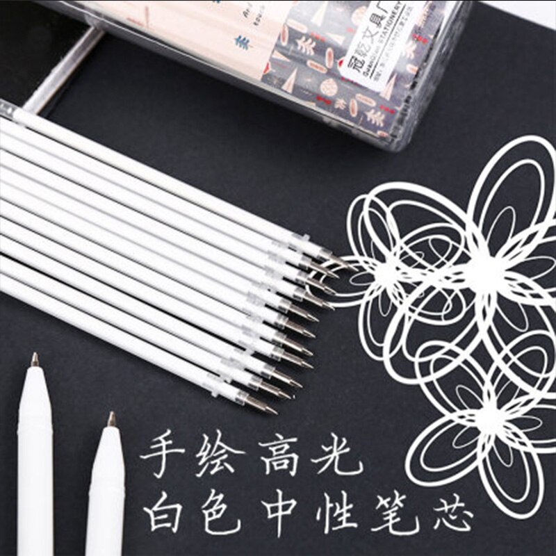 Touch Hightlight Witte Art Marker 0.8Mm Kleur Gel Pen Schets Haak Liner Pen Vullingen Voor Anime Verf Art levert