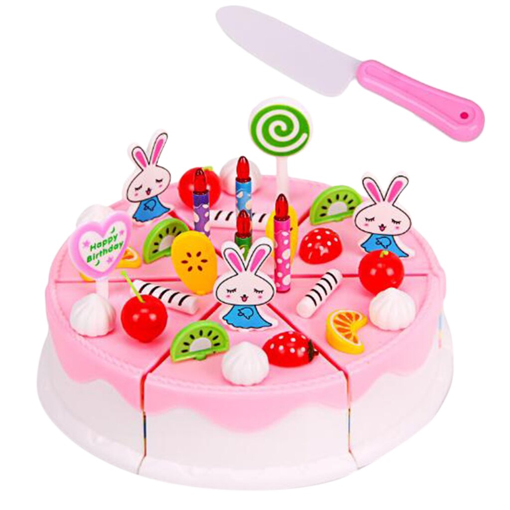 Role Play Toy Birthday Cake Accessories DIY, 64 Pieces/Set, Colorful , Safe Non-toxic Material, for Kids Ages 3+