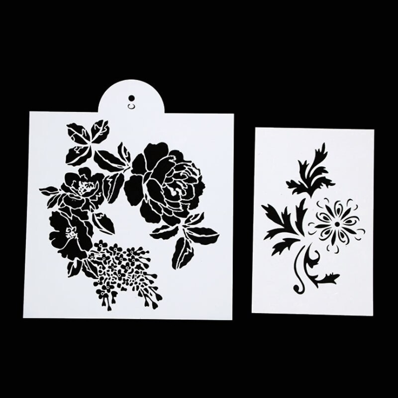 3pc Rose Flower Stencil DIY Decoration Painting Template Scrapbooking Photo Album Embossing Accessories Office School Supplies